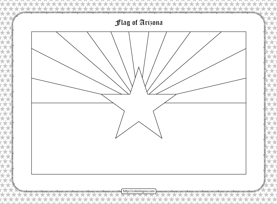 printable flag of arizona outline coloring page