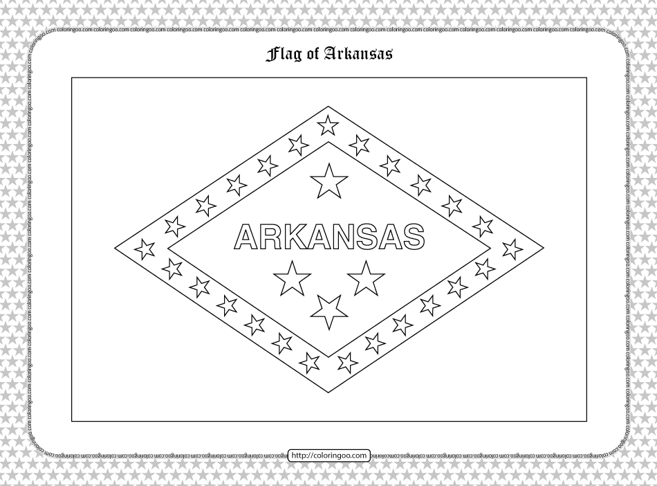 printable flag of arkansas outline coloring page