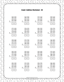 printable grade 1 addition worksheet 02