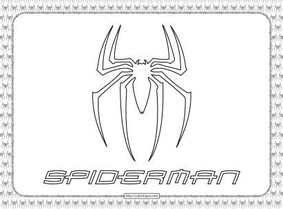 printable spiderman logo coloring page