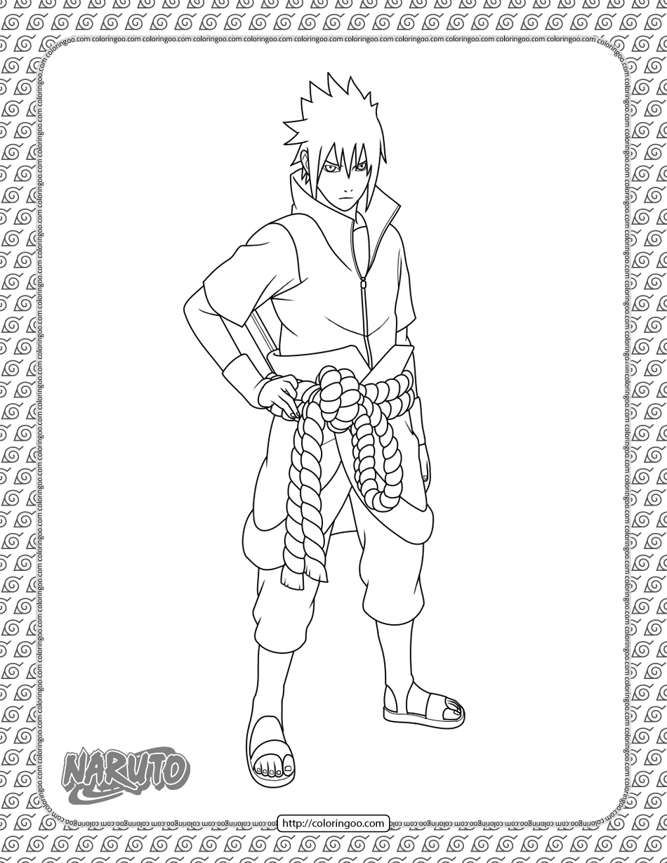 sasuke uchiha coloring page