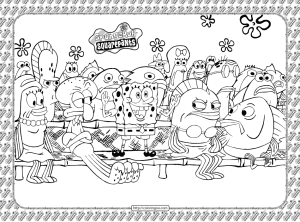 spongebob pdf coloring sheet