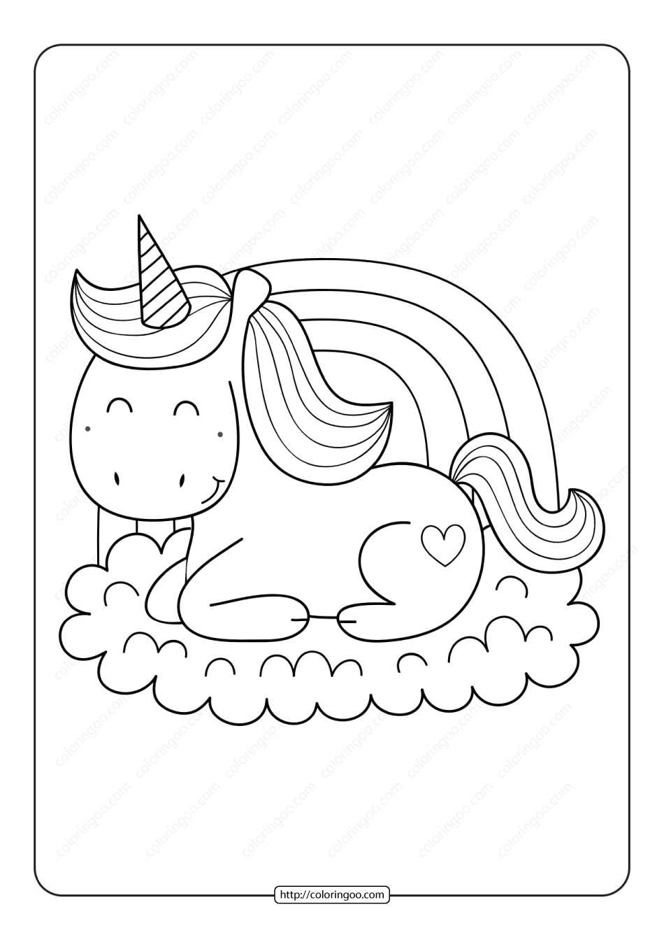 unicorn coloring page 03