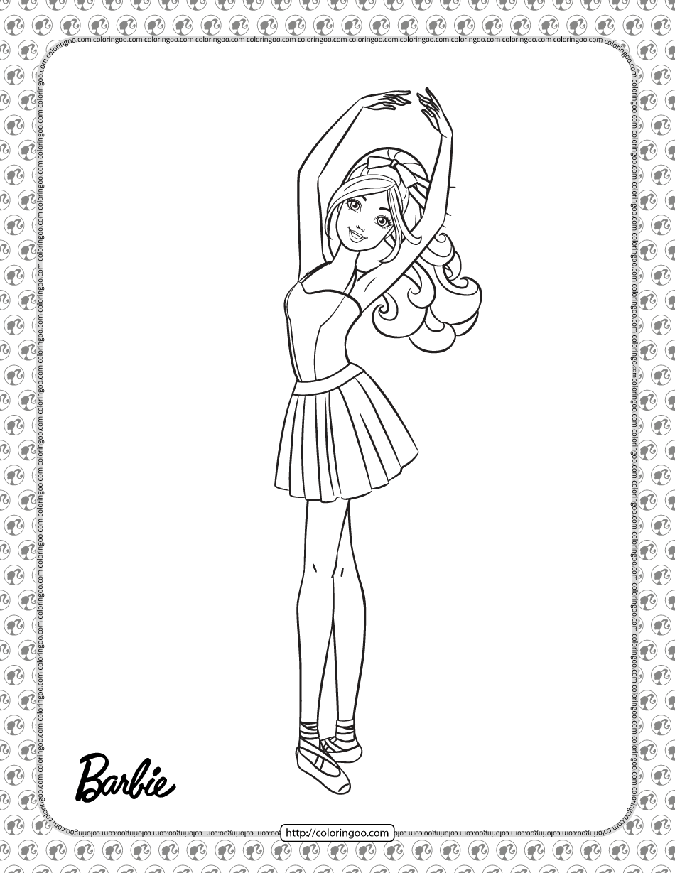 ballerina barbie pdf coloring page