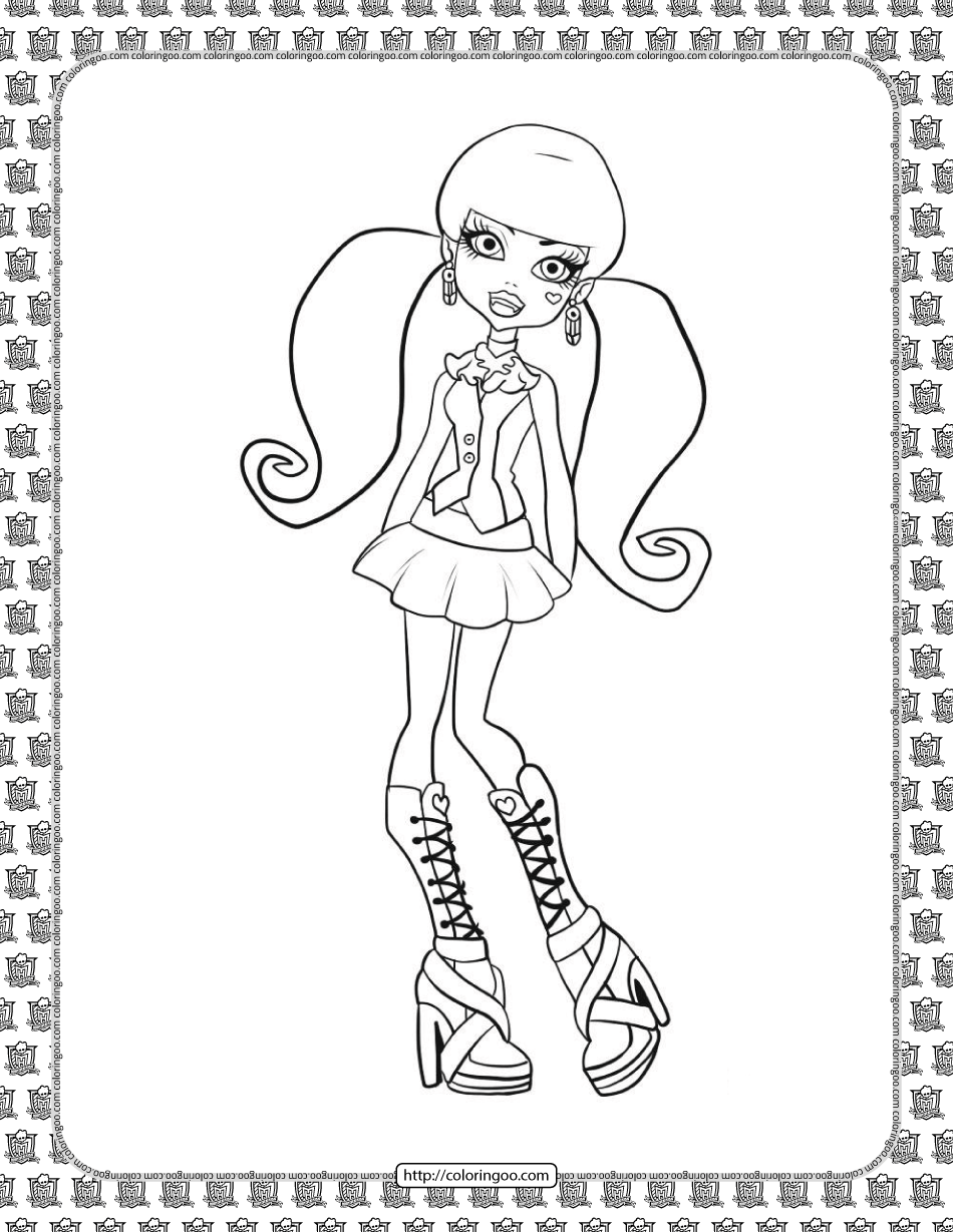monster high draculaura coloring page