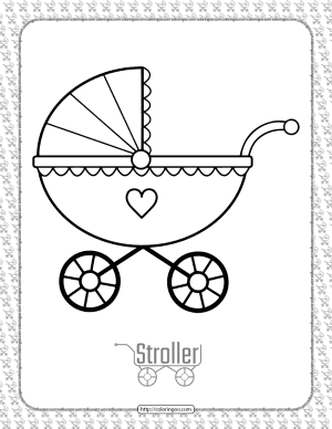 stroller word worksheet and coloring page