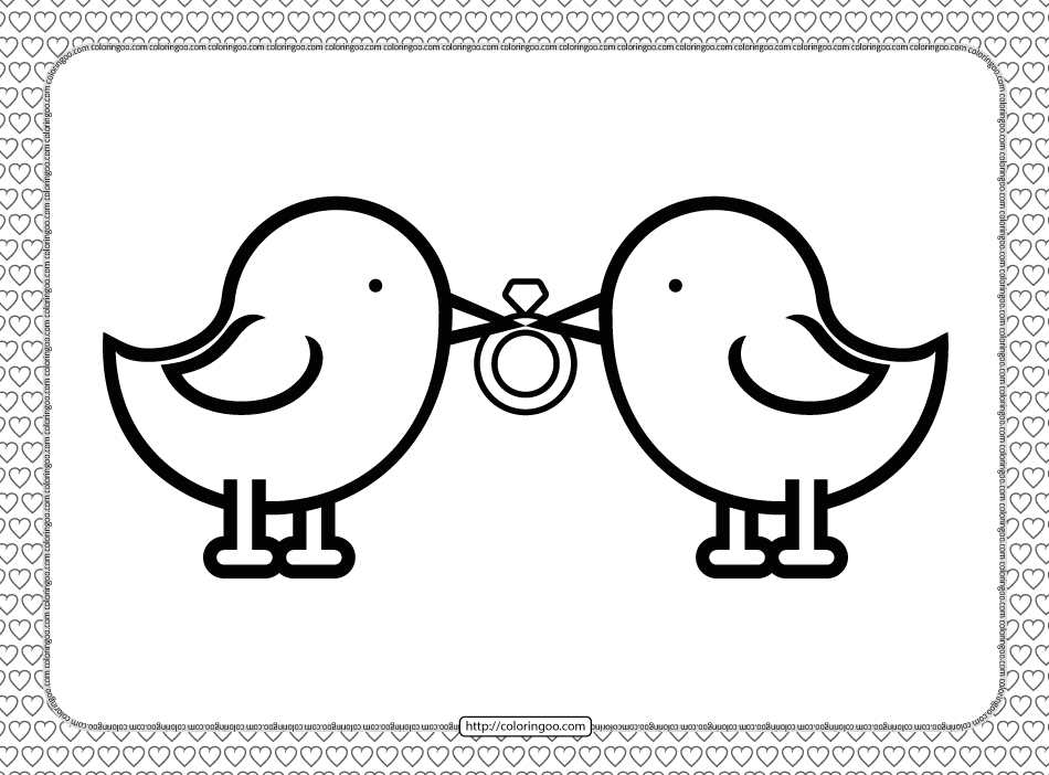 valentines day wedding ring coloring page