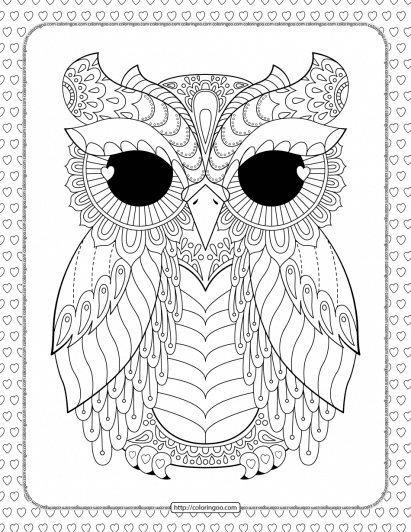 free printable owl mandala coloring page