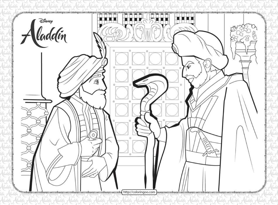 disney jafar hypnosis the sultan coloring page