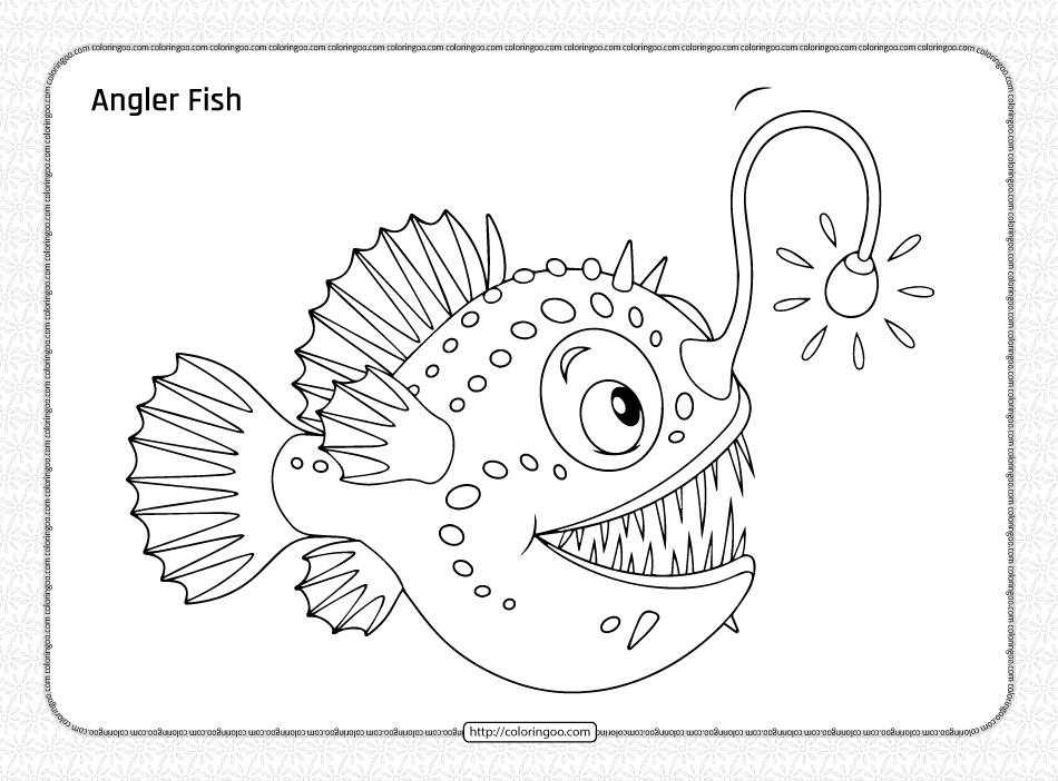 free printable angler fish coloring page