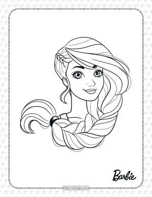 free printable barbie face coloring page