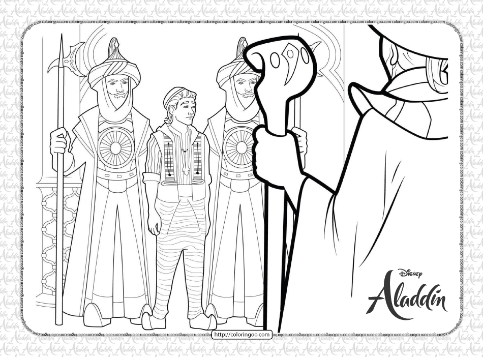 free printable disney aladdin coloring pages