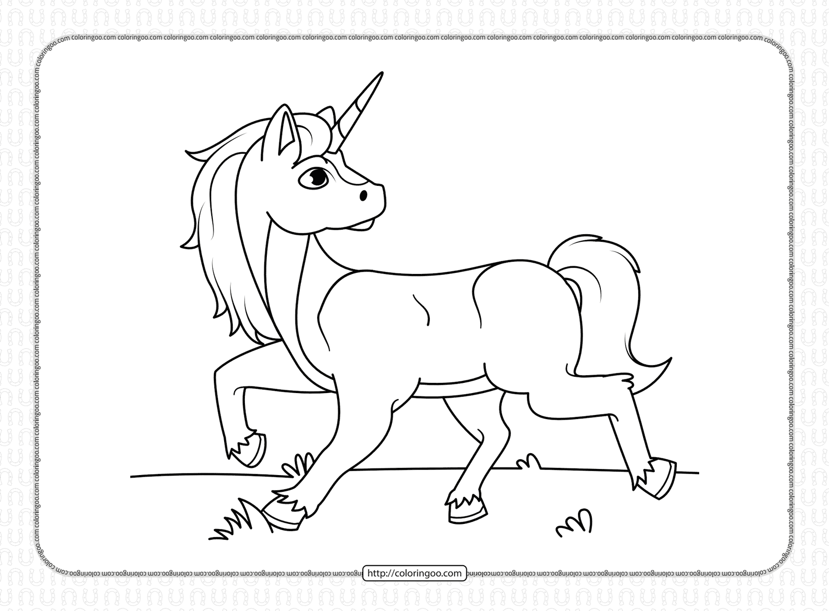 free printable horse pdf coloring sheet