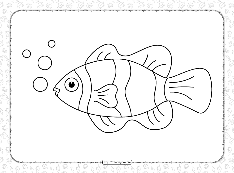 free printable red clownfish coloring page