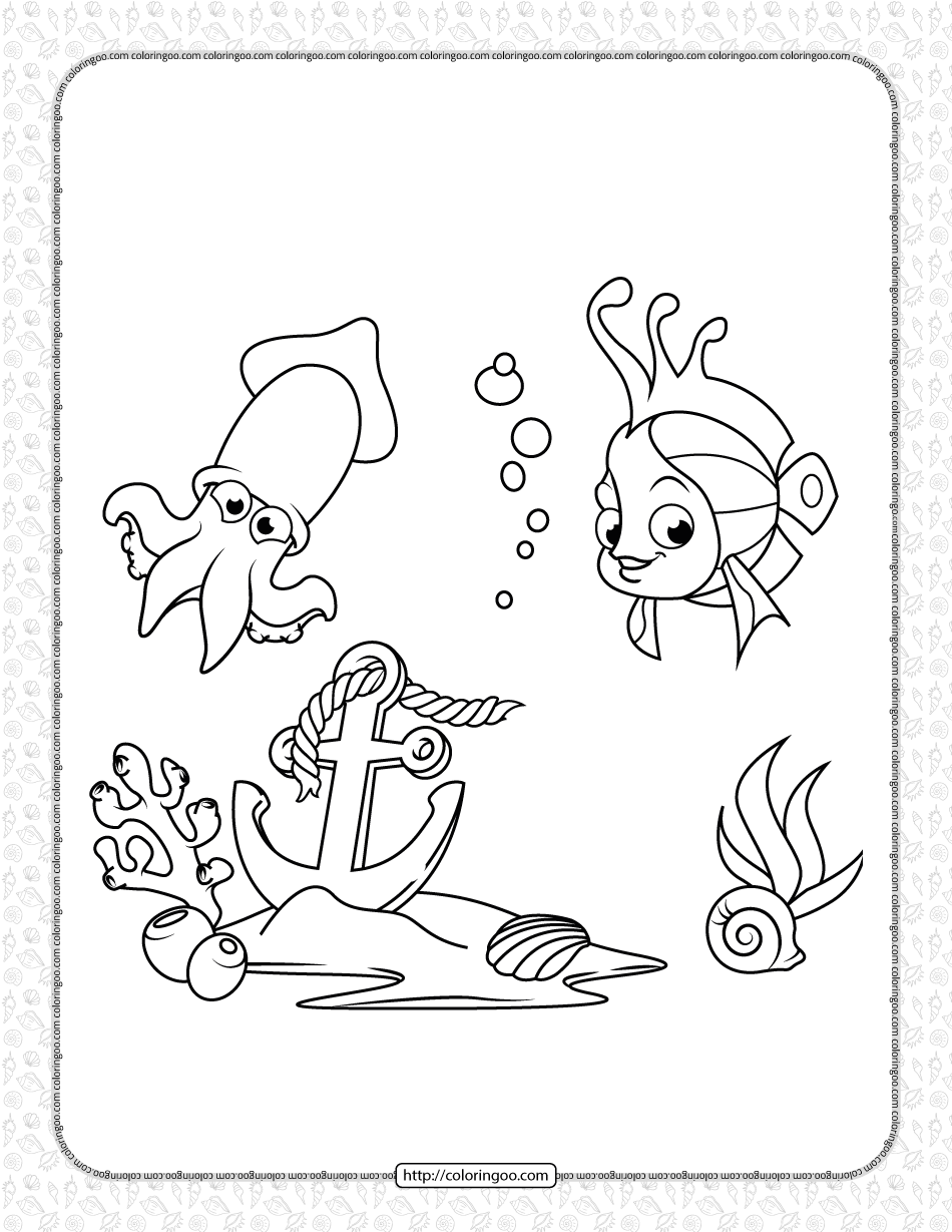 free printable sea life coloring page