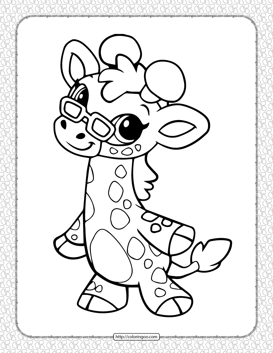 printable cute giraffe coloring pages for kids