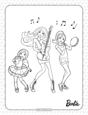 printable enjoy with barbie coloring page