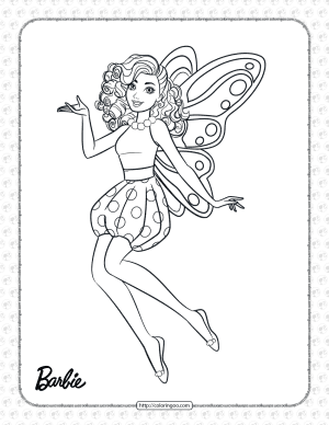printable fairy princess barbie coloring page