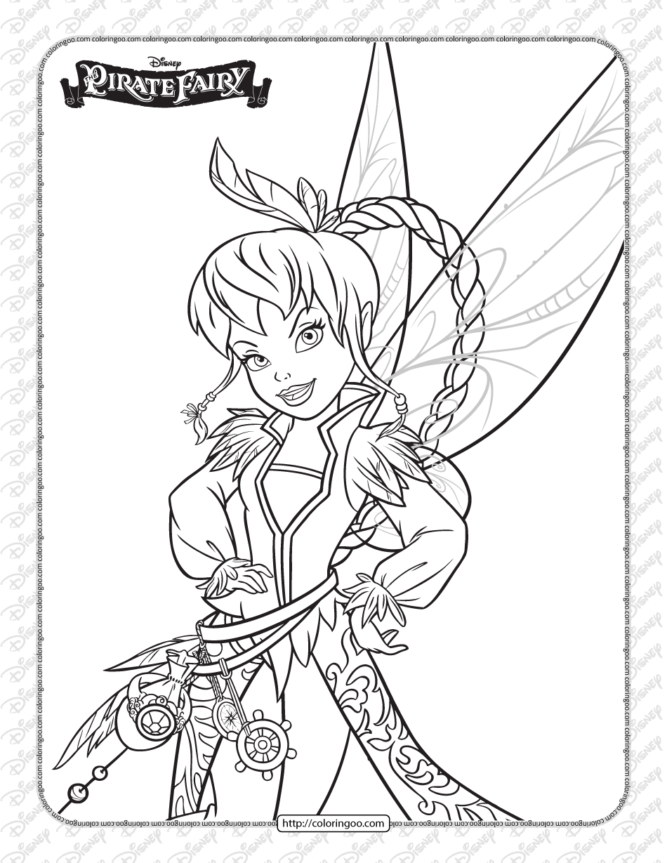 printables disney pirate fairy fawn coloring page