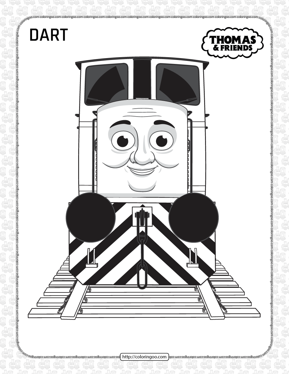 printables thomas and friends dart coloring page