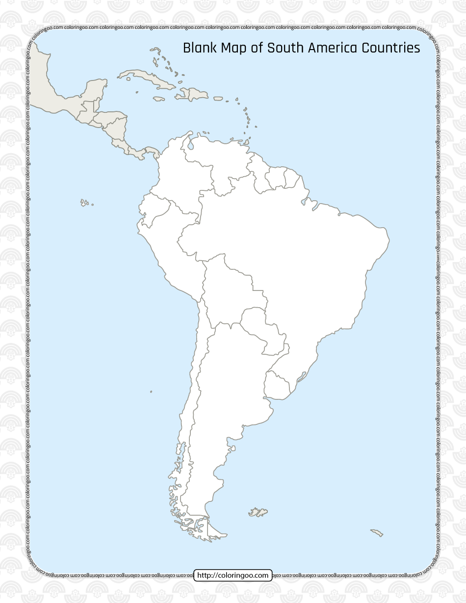 blank map of south america countries worksheet