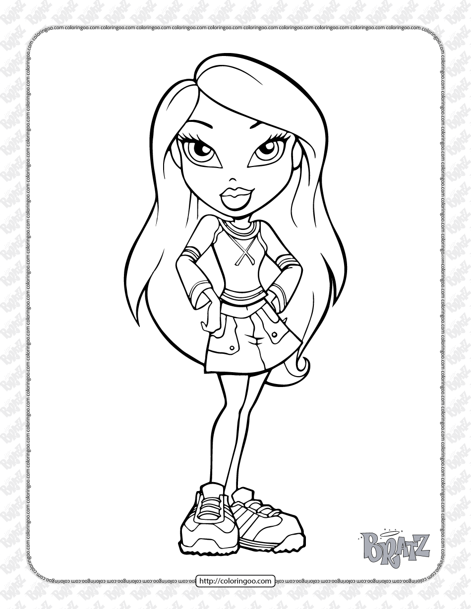 free printable bratz coloring pages for girls