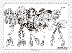 new printable monster high coloring pages