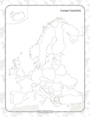 printable blank map of the europe countries worksheet