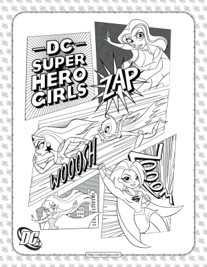 printable dc super hero girls coloring page
