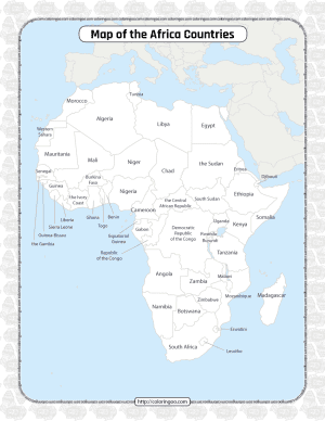 printable map of the africa countries worksheet