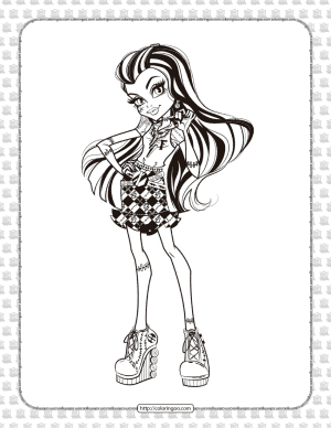 printable monster high frankie stein coloring page