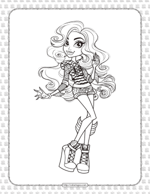 printable monster high lagoona blue coloring page