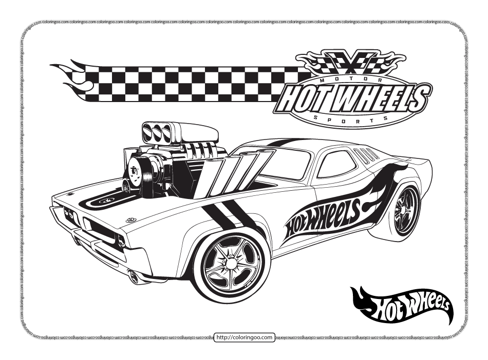 printables hot wheels pdf coloring pages