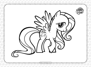 a sweet pony fluttershy pdf coloring page