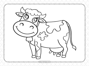free printable animals cow coloring page