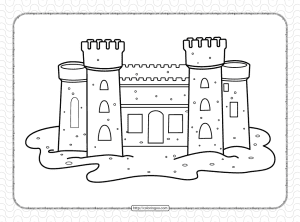 free printable sand castle pdf coloring page