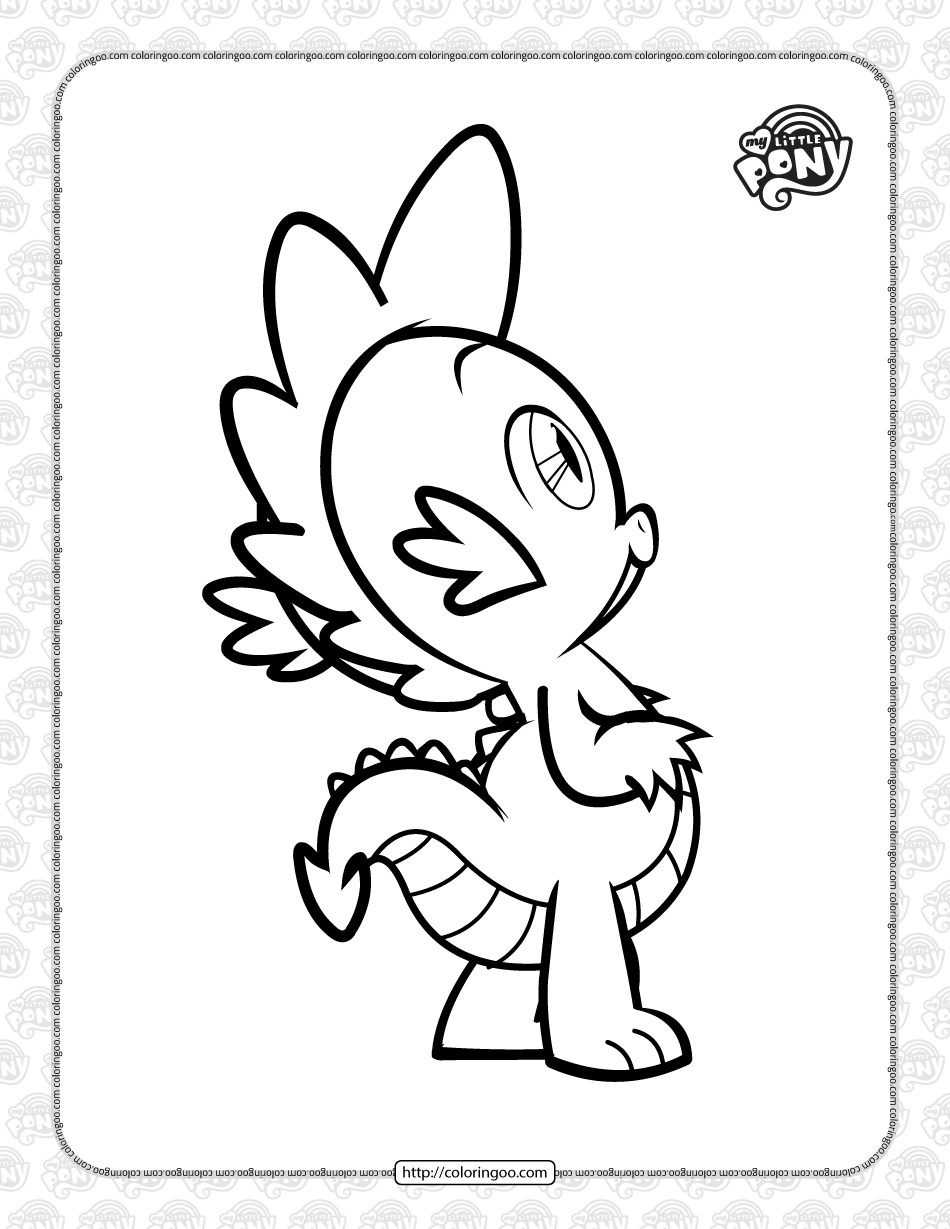 printable mlp spike coloring pages