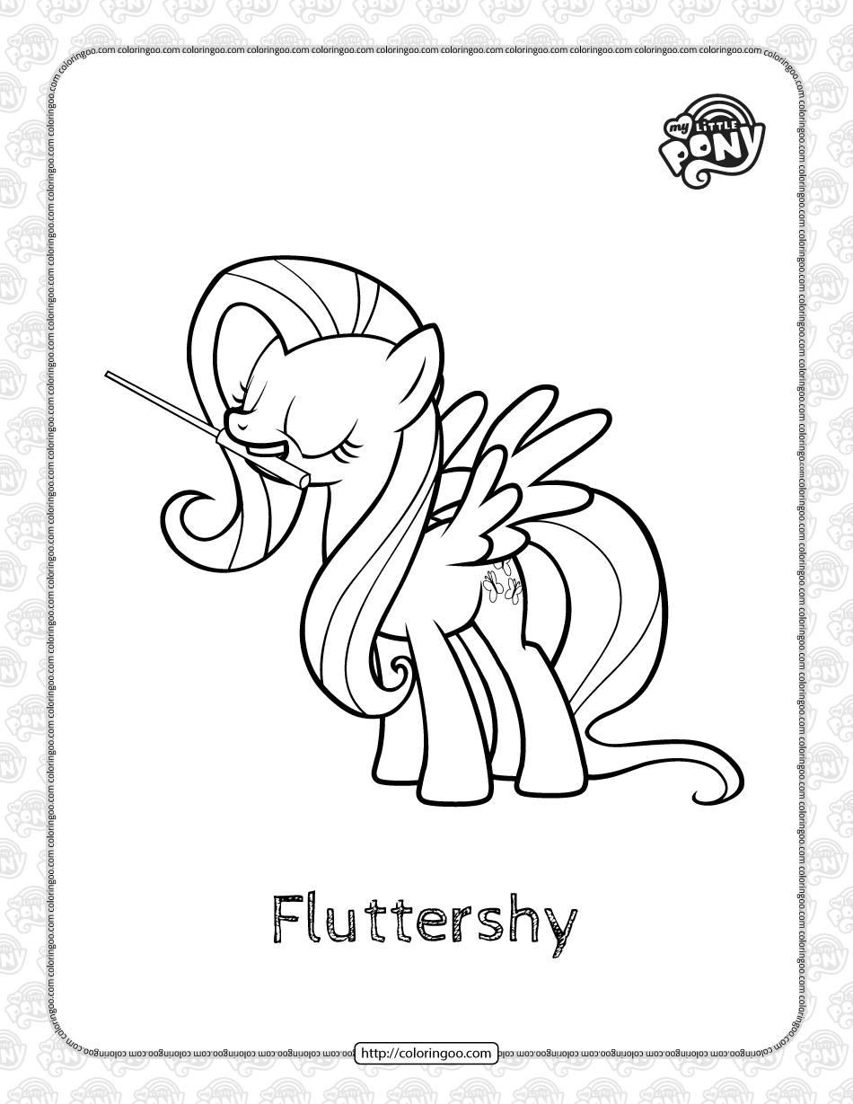 printable my little pony fluttershy coloring page