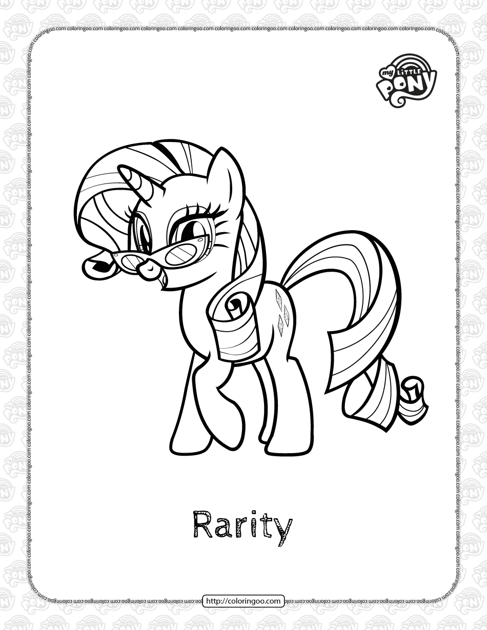 printable my little pony mlp rarity coloring page