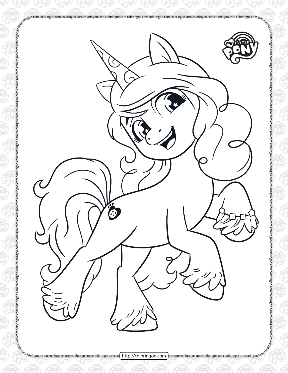 cute pony izzy moonbow coloring pages