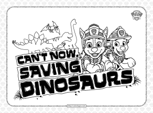 free paw patrol cant saving dinosaurs coloring page