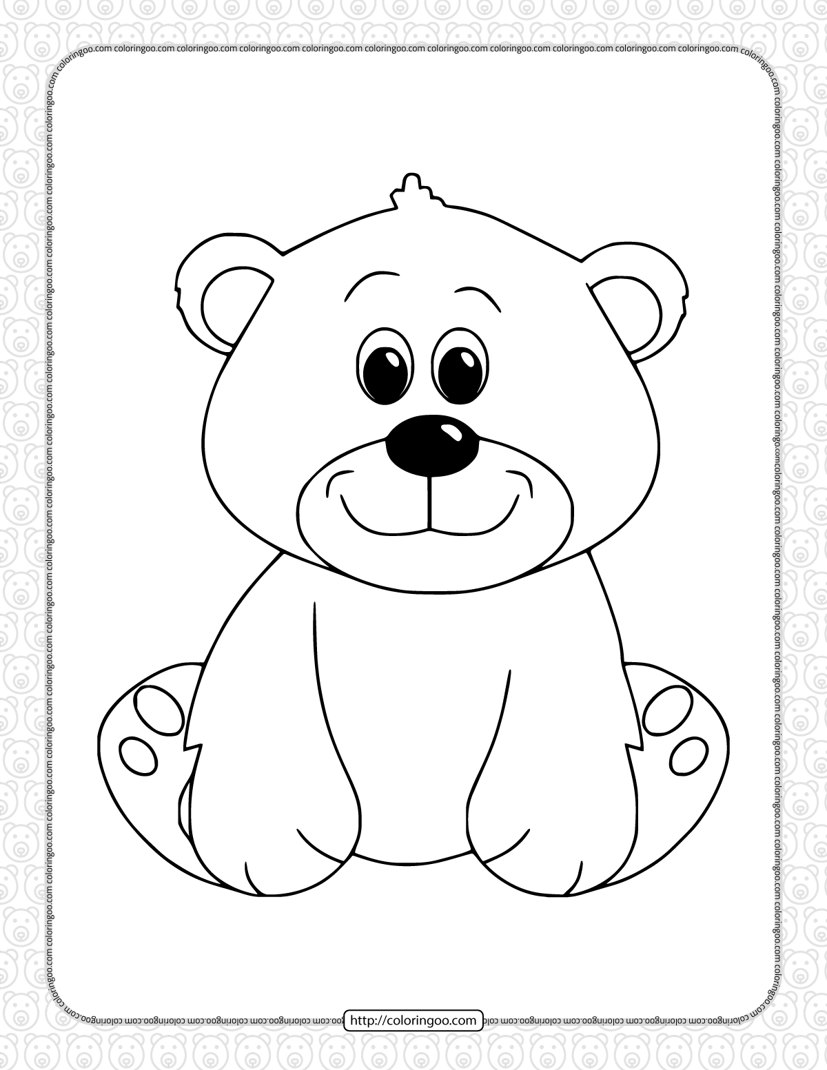 free printable bear pdf coloring book