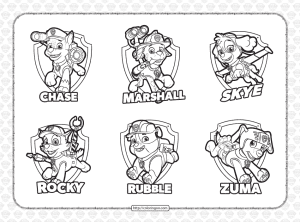 free printable paw patrol and friends badges coloring
