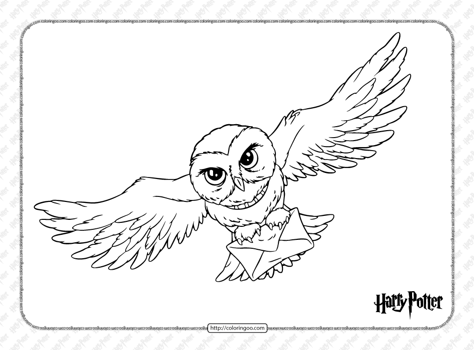 harry potter hedwig pdf coloring page