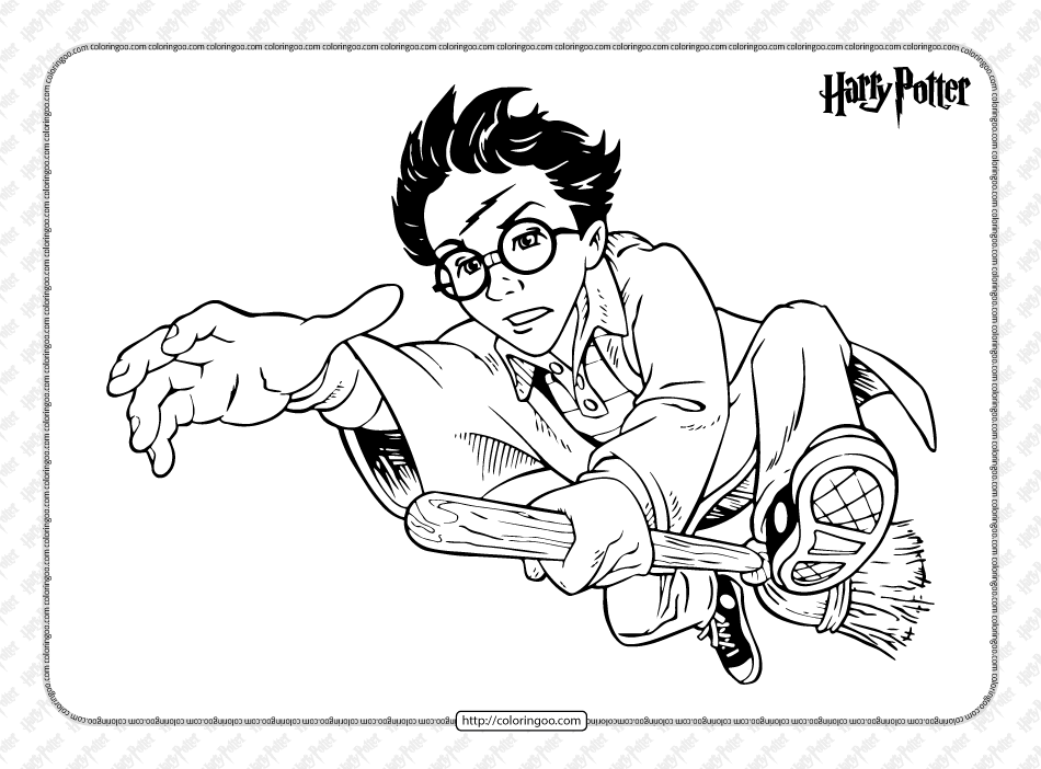 harry potters broomstick pdf coloring page