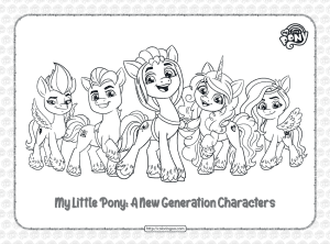 mlp g5 characters pdf coloring pages