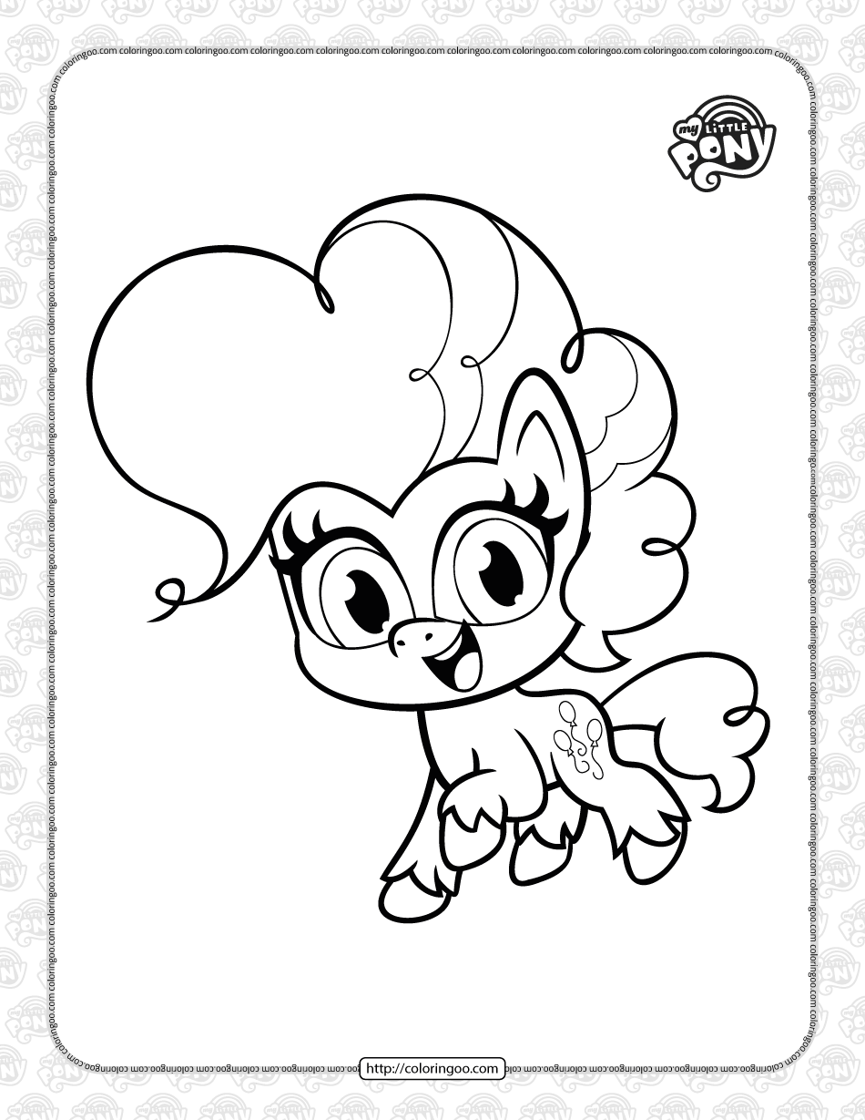 mlp pony life pink pie coloring page for kids