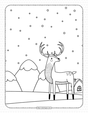 printable artic deer coloring pages for kids