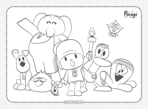 printable pocoyo and friends pdf coloring page