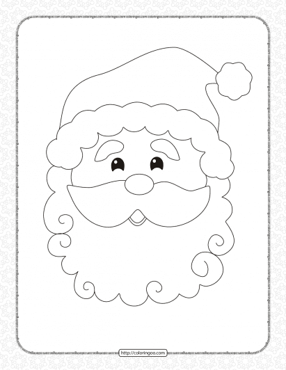 printable santa claus head coloring pages